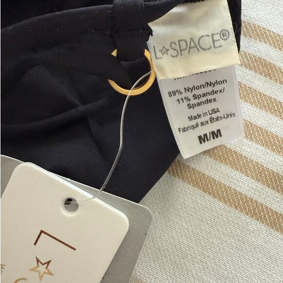 l*space Black Ribbed Triangle Bikini Top - Picture 5 of 5